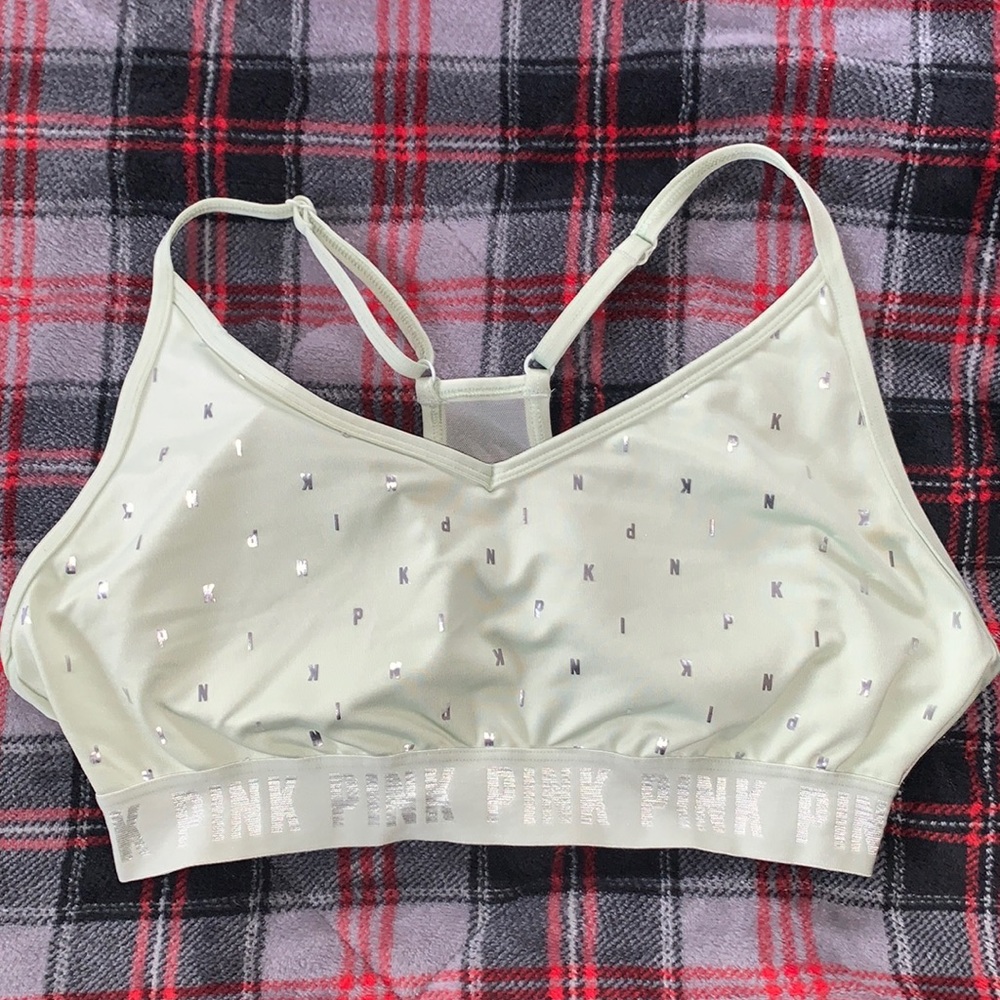Light Green PINK Sports Bra